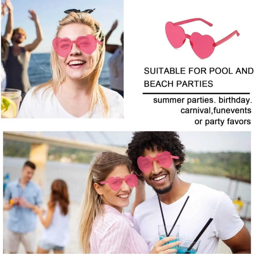 5for$10 Two Cute Transparent Baby Pink Novelty
Heart Glasses Best Friends - Picture 5 of 7